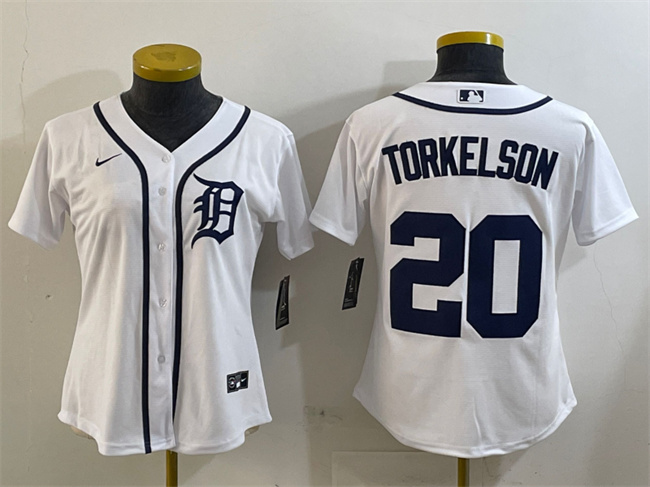Women's Detroit Tigers #20 Spencer Torkelson White Cool Base Stitched Baseball Jersey(Run Small) Women's Detroit Tigers #20 Spencer Torkelson White Cool Base Stitched Baseball Jersey(Run Small)